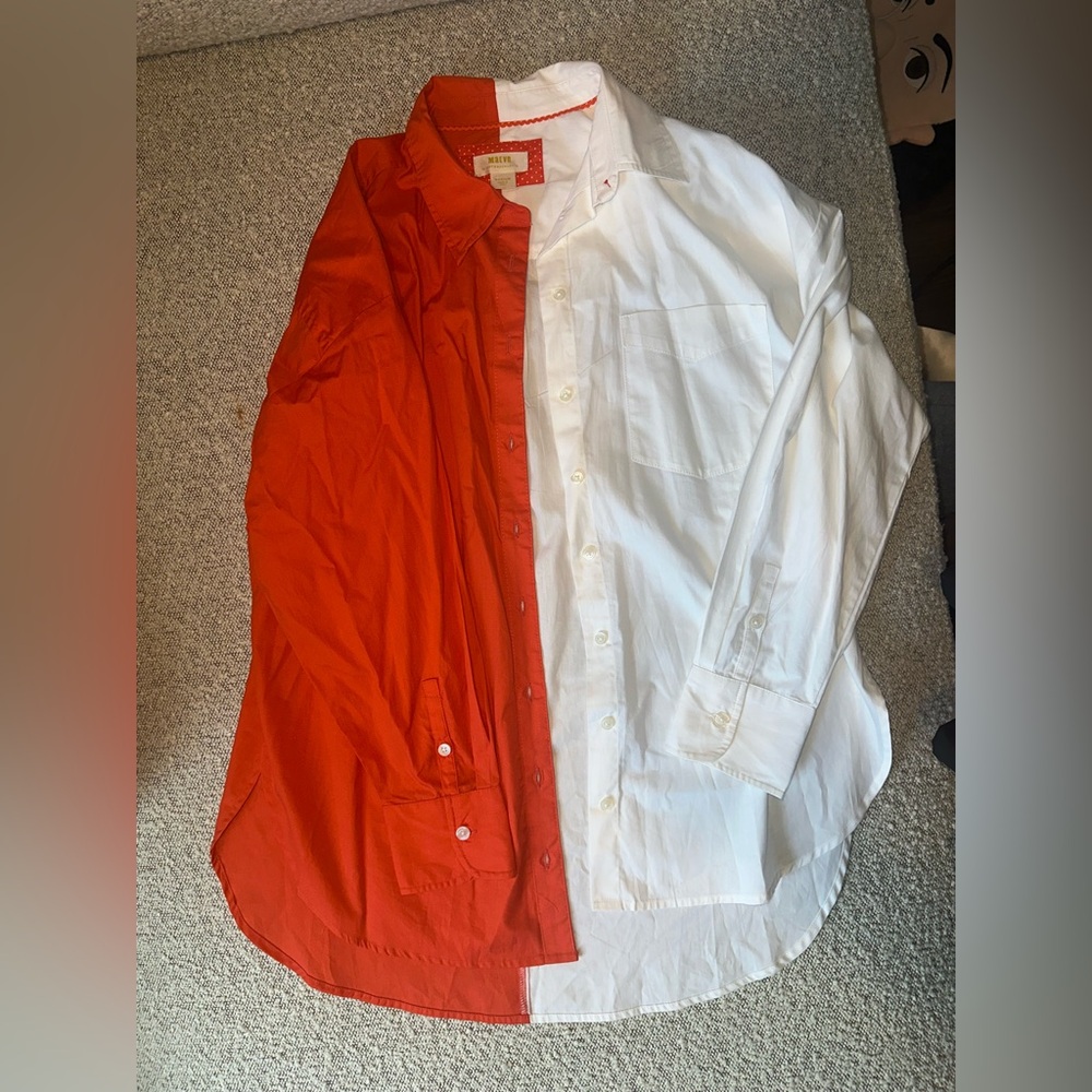 Maeve Red and White Casual Button Down Shirts